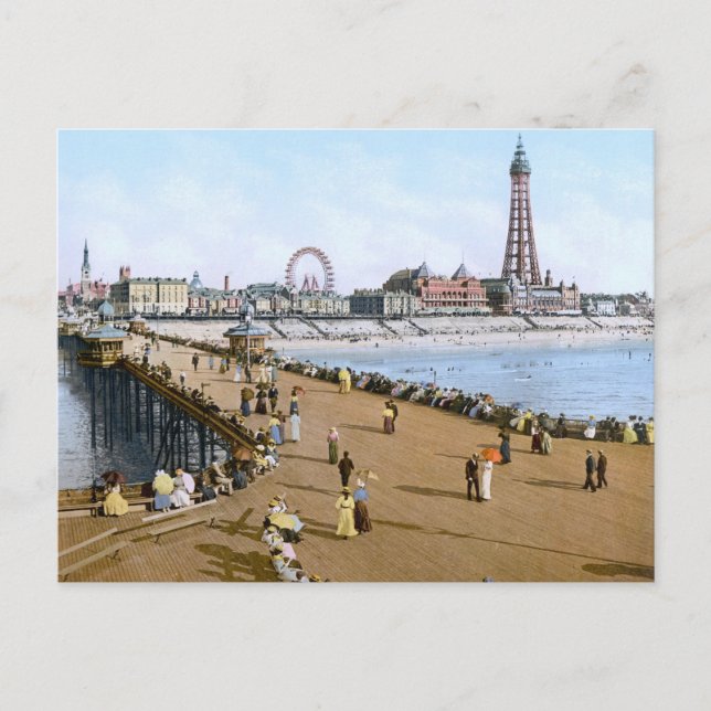 North Pier in Blackpool, England (1900) Vykort (Framsida)