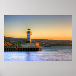 North Pier Lighthouse med Tall Frakt Poster