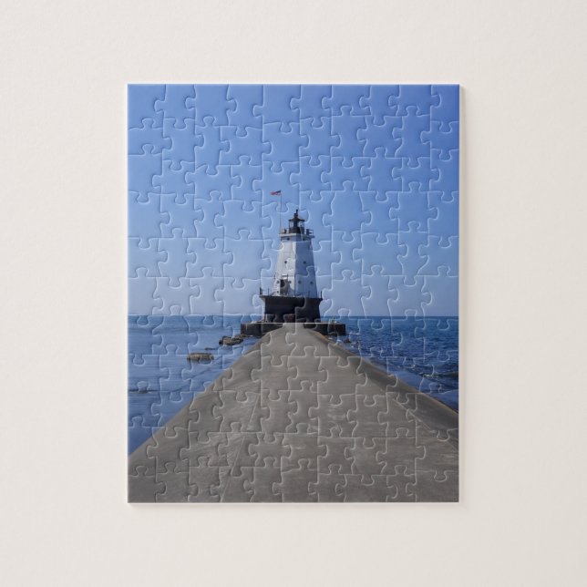 North Pierhead Fyrtorn, Ludington MI Pussel (Vertikal)