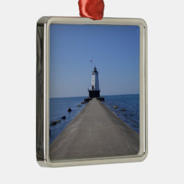 North Pierhead Lighthouse, Ludington, MI Julgransprydnad Metall