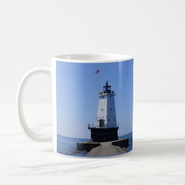 North Pierhead Lighthouse, Ludington, MI  Kaffemugg (Vänster)