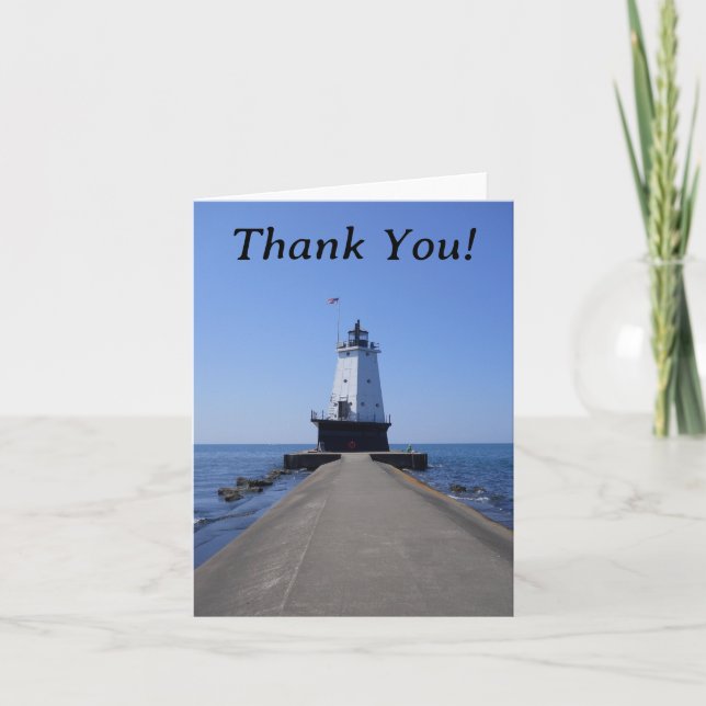 North Pierhead Lighthouse Thank You Card Tack Kort (Framsida)