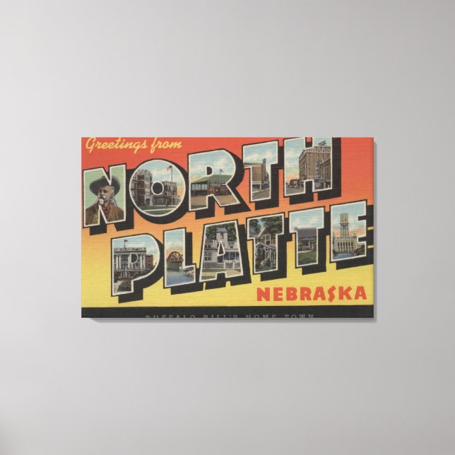North Platte, Nebraska - Stora Brev Scenes Canvastryck (Framsida)