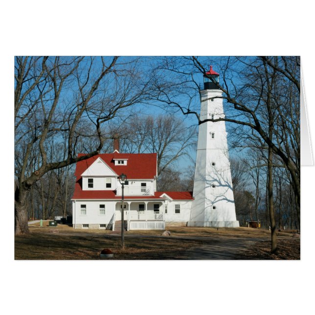 North Point Lighthouse Milw WI-kort OBS Kort (Framsidan Horizontal)