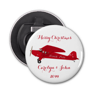 North Pole Airplan Beer Soda Flaska-öppnare Flasköppnare