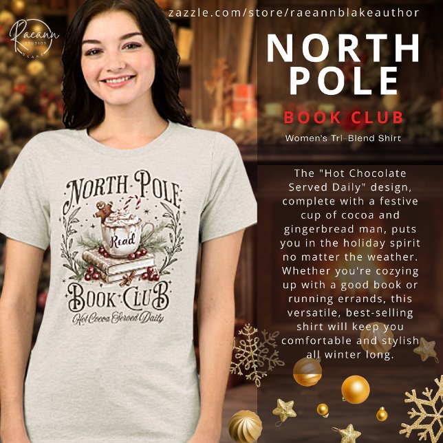 North Pole Book Club Dam Tri-blend T-Shirt (Skapare uppladdad)