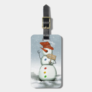 North Pole Bound Snögubbe Bagagebricka