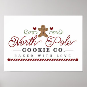 North Pole cookie-företag jul Poster