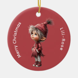North Pole Elf Magic Whimsical Christmas KeepsakE Julgransprydnad Keramik