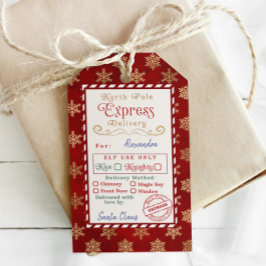 North Pole Express Delivery märkre. Speciell lever Presentetikett