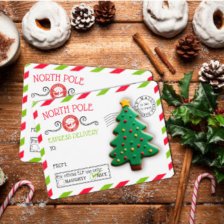 North Pole Express julbakskort Anteckningskort