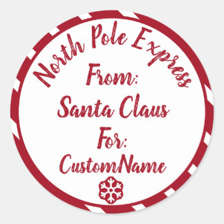 North Pole Express-julgåva Runt Klistermärke