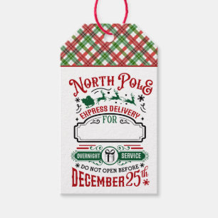 North Pole Express leverans jul Presentetikett