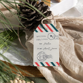 North Pole Express | Luft Mail i jultid | Presentetikett