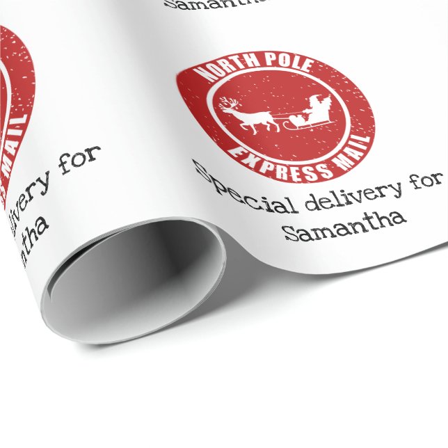 North Pole Express Mail-presentationer från jultom Presentpapper (Rullad Hörn)