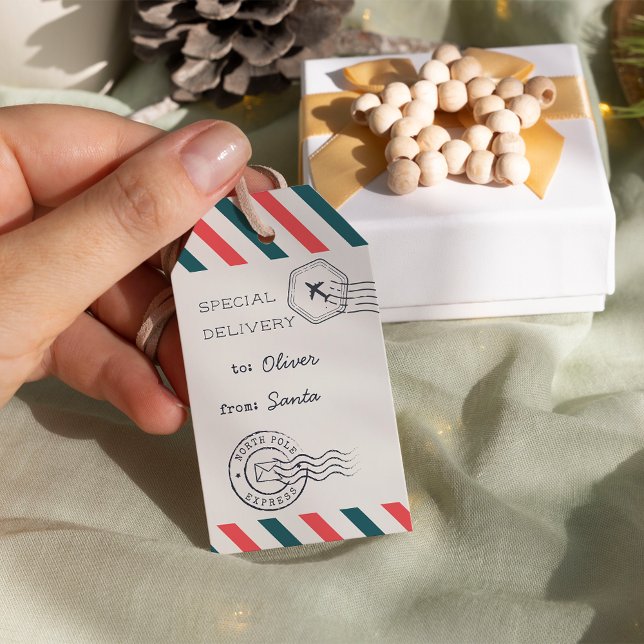 North Pole Express-Personligen Luft Mail Presentetikett (Skapare uppladdad)
