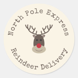 North Pole Express Renleverans Jul Runt Klistermärke