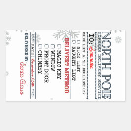 North Pole Express: Special Delivery Tag Rektangulärt Klistermärke