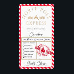 North Pole Express Speciell Delivery Gift Sticker Fraktsedel<br><div class="desc">Denna julklapp som kallas North Pole Express är det perfekt sättet att lägga till lite extra-julmagi i ditt omslag. Märkrna kan vara personlig med ditt barns namn och en rekommenderad metod för förlossning. Hela texten är redigerbar och kan anpassas efter dina behov i kostym. Om du vill göra en mer...</div>