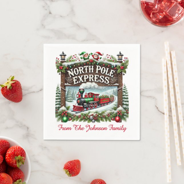 North Pole Express Tomteland Pappersservett (Insitu)