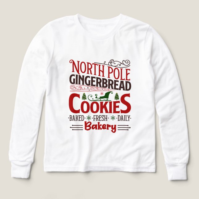North Pole Gingerbröd Bakery unisex-barn T Shirt (Design framsida)