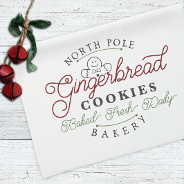 North Pole Gingertea Cookie Helgdag jul Kökshandduk