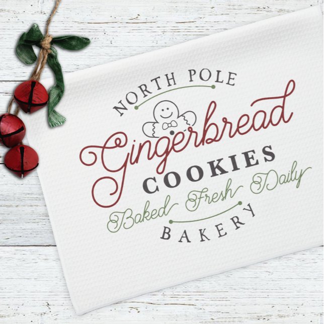 North Pole Gingertea Cookie Helgdag jul Kökshandduk (Skapare uppladdad)