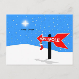 North Pole God Jul Vykort