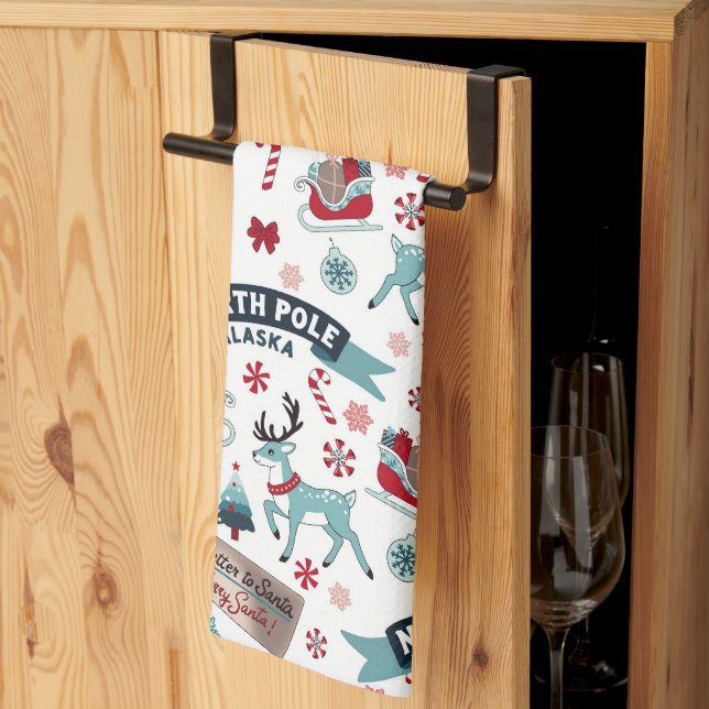 North Pole Helgdag Charm - jultomten Kökshandduk (Thirds Fold)