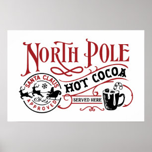 North Pole hett cocoa ord art Poster