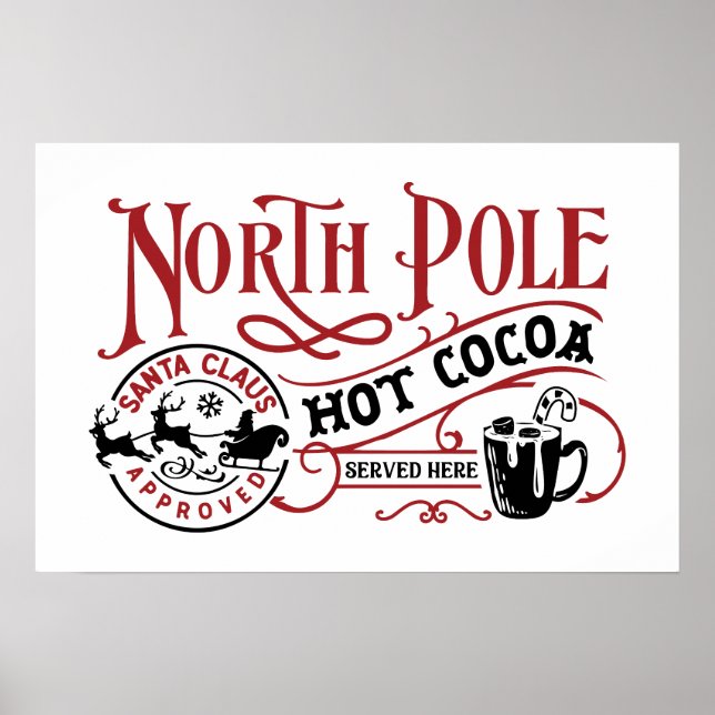 North Pole hett cocoa ord art Poster (Framsidan)