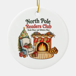 North Pole Läsarklubb Julböcker Xmas Älskare Julgransprydnad Keramik