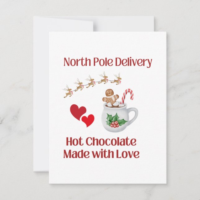 North Pole-leverans på en  Julkort (Framsida)