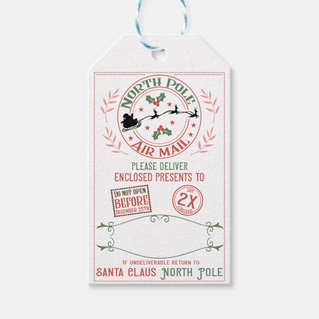 North Pole Luft Mail Presentetikett (Framsidan)