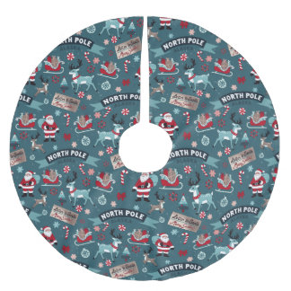 North Pole Magic - Santa & Reindeer jul Spir Julgransmatta Borstad Polyester