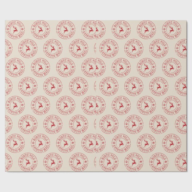 North Pole Mail Christmas Wrapping Paper Presentpapper (Seam)