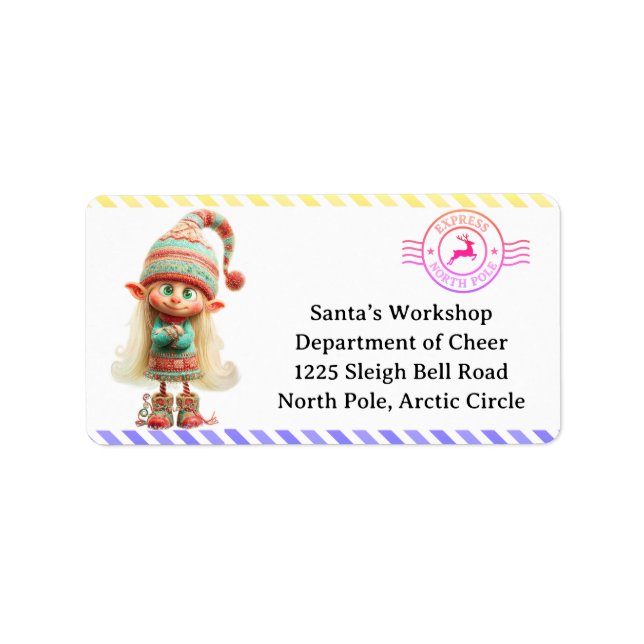 North Pole Mail | Enchanted Elf Adressetikett (Framsidan)