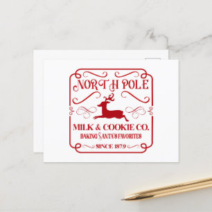 North Pole Mjölk och Cookie Company Helg Vykort