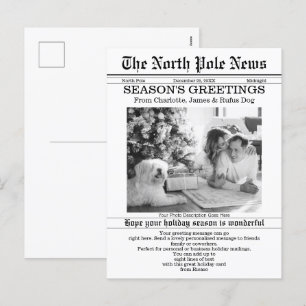 North Pole News-Personligen Helg Vykort