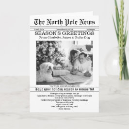 North Pole Nyheter Jul Tidning Personlig Helgkort