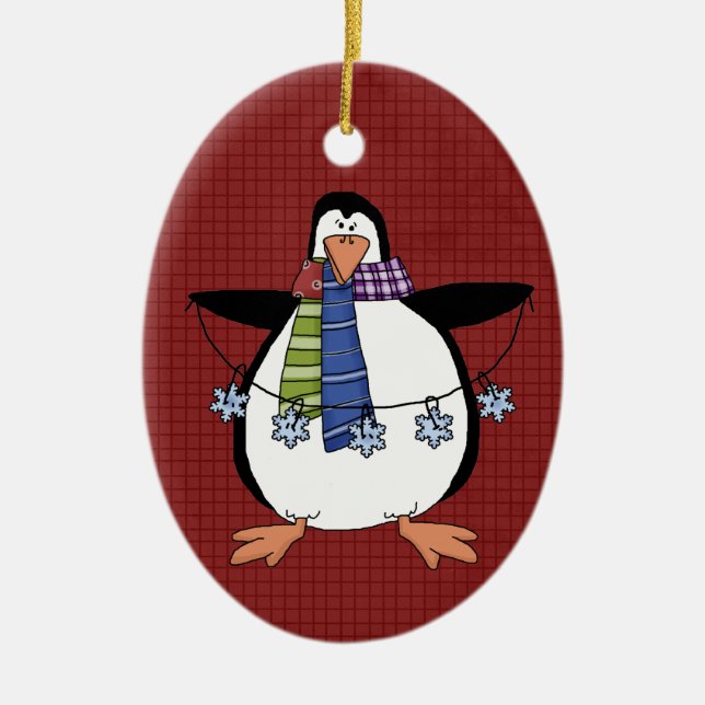 North Pole Penguin Ceramic jul Ornament (Framsidan)