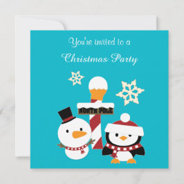 North Pole Penguin Julfest Inbjudningar