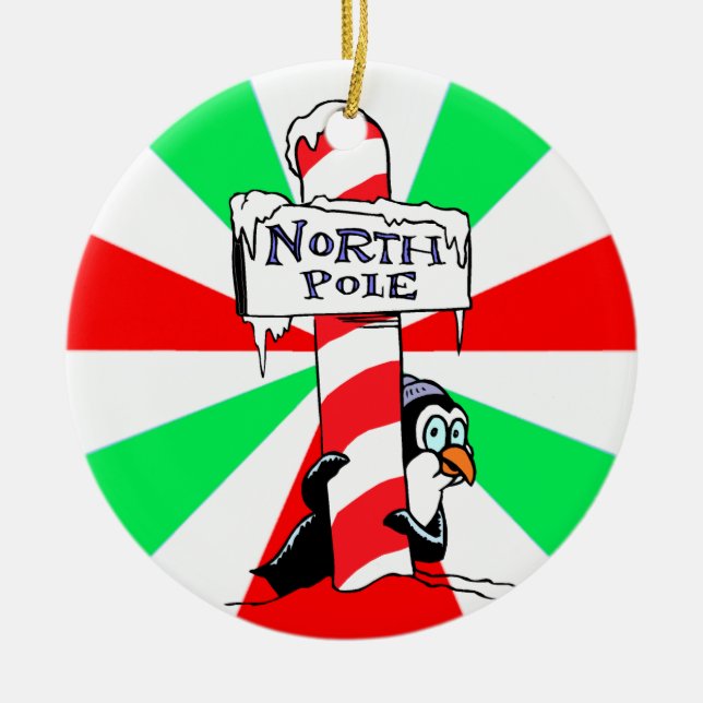 North Pole Penguin-julprydnaden Julgransprydnad Keramik (Framsidan)