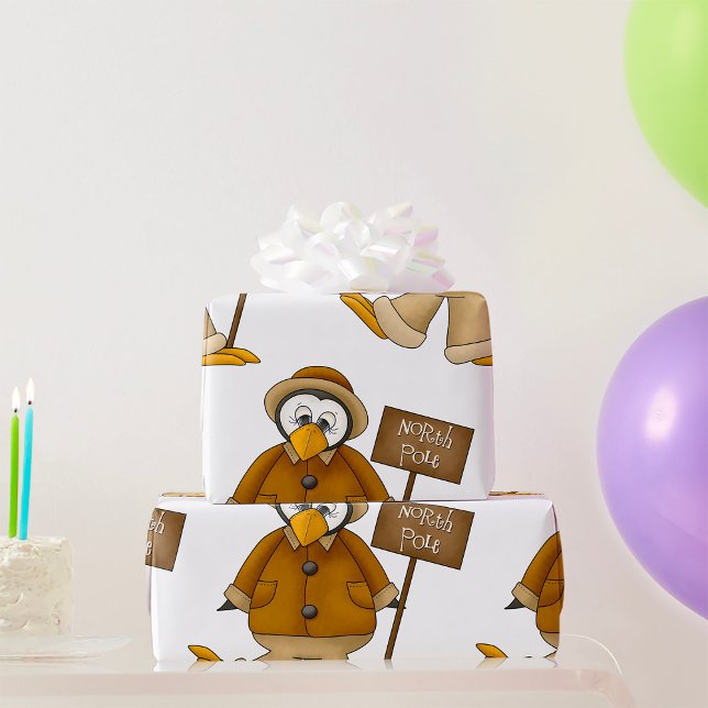 North Pole Penguin Presentpapper (Skapare uppladdad)