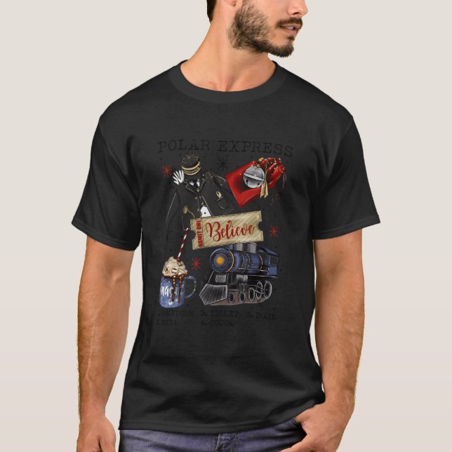 North Pole Polar Express All Abroad Santa T Shirt (Framsida)