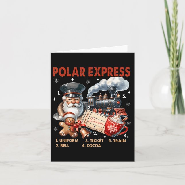 North Pole Polar Express Alla Ombord Tro Train  Kort (Framsida)