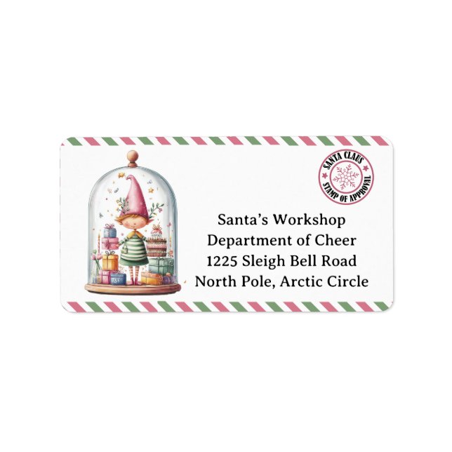 North Pole-post | Förtrollad Alv Adressetikett (Framsidan)