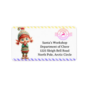 North Pole-post Förtrollad Alv Adressetikett