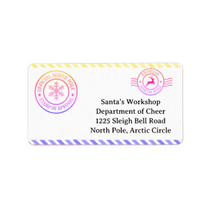 North Pole Post Förtrollad Alv Adressetikett