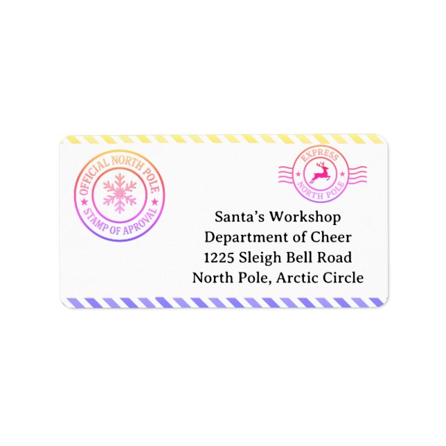 North Pole Post | Förtrollad Alv Adressetikett (Framsidan)